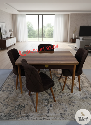 Table à manger avec 4 chaises – Finition High Gloss