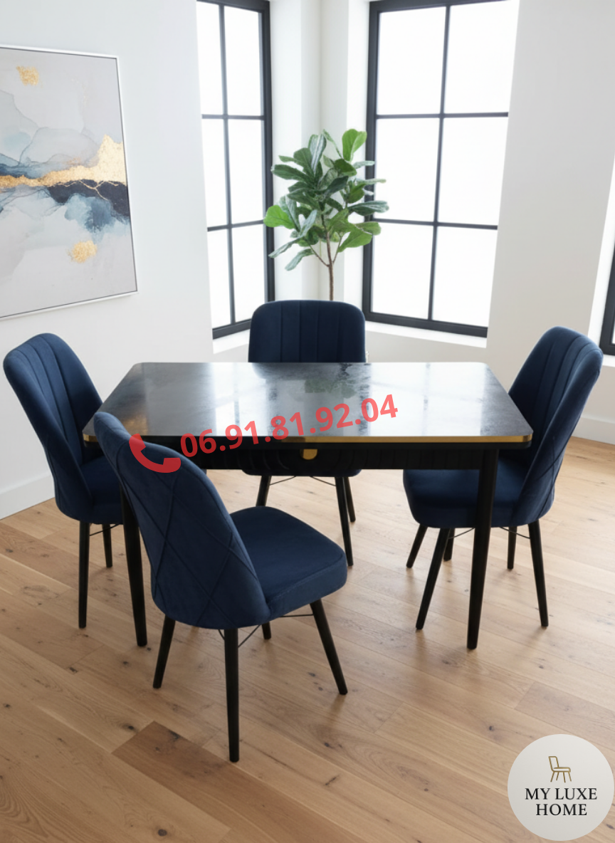 Table à manger avec 4 chaises – Finition High Gloss