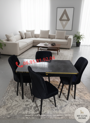 Table à manger avec 4 chaises – Finition High Gloss
