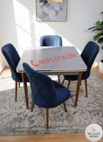 Table à manger carrée 70×70 cm avec 4 chaises