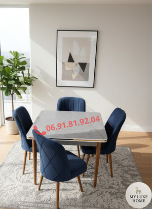 Table à manger carrée 70×70 cm avec 4 chaises