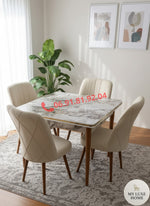 Table à manger carrée 70×70 cm avec 4 chaises